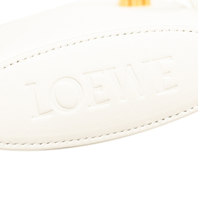 ロエベ アナグラム ダイスポケット 斜め掛け ショルダーバッグ オフホワイト レザー レディース LOEWE 【中古】