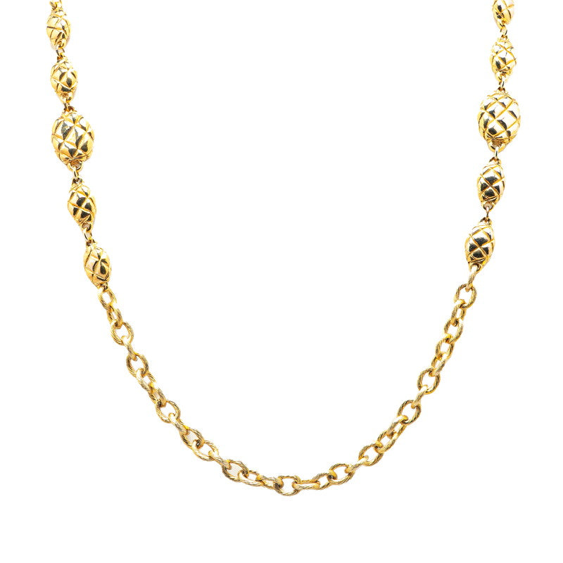 シャネル マトラッセ モチーフ ネックレス ゴールド メッキ レディース CHANEL 【中古】