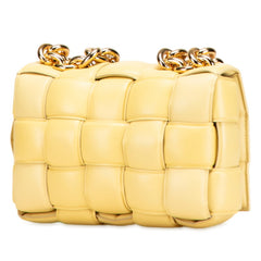 ボッテガヴェネタ マキシイントレチャート カセット チェーン ショルダーバッグ イエロー レザー レディース BOTTEGAVENETA 【中古】