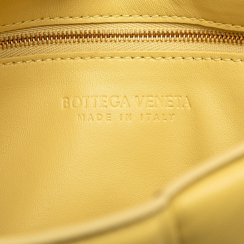 ボッテガヴェネタ マキシイントレチャート カセット チェーン ショルダーバッグ イエロー レザー レディース BOTTEGAVENETA 【中古】