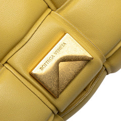 ボッテガヴェネタ マキシイントレチャート カセット チェーン ショルダーバッグ イエロー レザー レディース BOTTEGAVENETA 【中古】