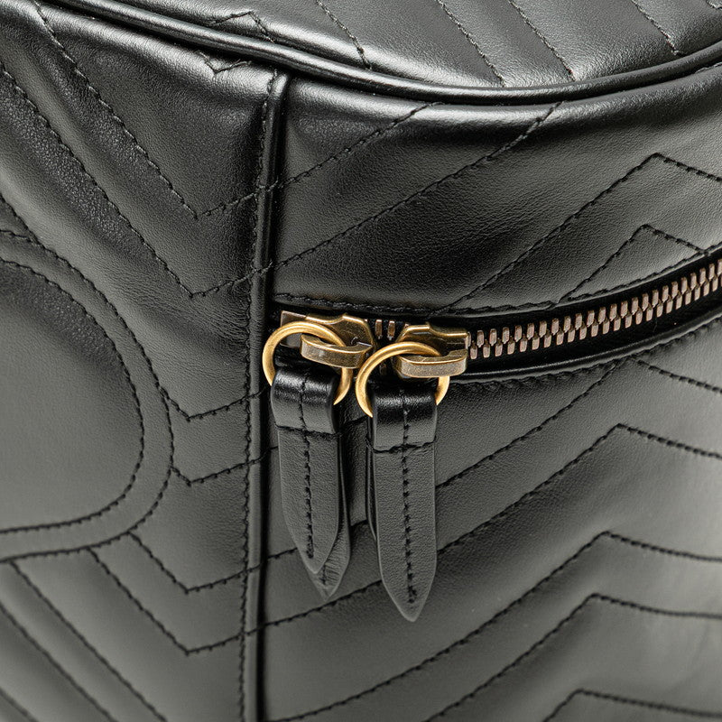 グッチ GGマーモント バニティバッグ 609340 ブラック レザー レディース GUCCI 【中古】