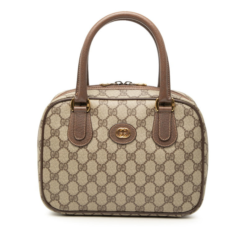 グッチ GGプラス GGスプリーム オールドグッチ ハンドバッグ 000.58.6090 ベージュ PVC レザー レディース GUCCI 【中古】