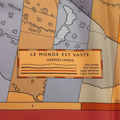 エルメス カレ90 LE MONDE EST VASTE 世界地図 スカーフ マルチカラー シルク レディース HERMES 中古