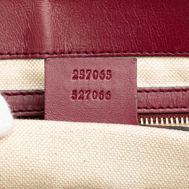 グッチ GGキャンバス メイフェア ショルダーバッグ 257065 ベージュ ワインレッド キャンバス レザー レディース GUCCI 【中古】