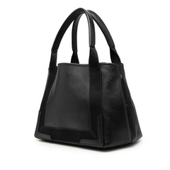 バレンシアガ ネイビーカバス S ハンドバッグ トートバッグ 339933 ブラック レザー キャンバス レディース BALENCIAGA 【中古】