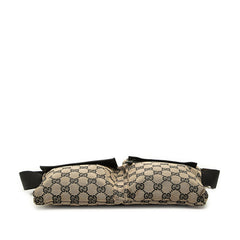 グッチ GGキャンバス ボディバッグ ウェストバッグ 018 1621 ベージュ ブラック キャンバス レザー レディース GUCCI 中古