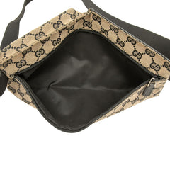 グッチ GGキャンバス ボディバッグ ウェストバッグ 018 1621 ベージュ ブラック キャンバス レザー レディース GUCCI 中古