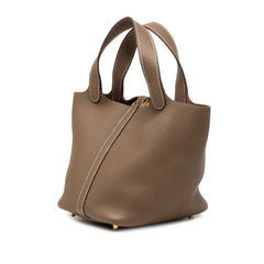 エルメス ピコタンロックPM ハンドバッグ ブラウン ゴールド金具 トリヨンクレマンス レディース HERMES 【中古】