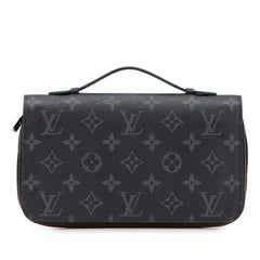 ルイ ヴィトン モノグラム エクリプス ジッピー XL ラウンドファスナー 長財布 M61698 ブラック PVC レザー メンズ LOUIS VUITTON 【中古】
