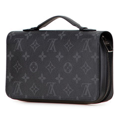 ルイ ヴィトン モノグラム エクリプス ジッピー XL ラウンドファスナー 長財布 M61698 ブラック PVC レザー メンズ LOUIS VUITTON 【中古】