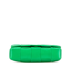 ボッテガヴェネタ マキシイントレチャート クロスボディ バッグ スモール カセット ショルダーバッグ 717587 VCQ71 パラキート グリーン レザー レディース BOTTEGAVENETA 【中古】