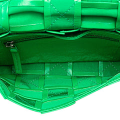 ボッテガヴェネタ マキシイントレチャート クロスボディ バッグ スモール カセット ショルダーバッグ 717587 VCQ71 パラキート グリーン レザー レディース BOTTEGAVENETA 【中古】