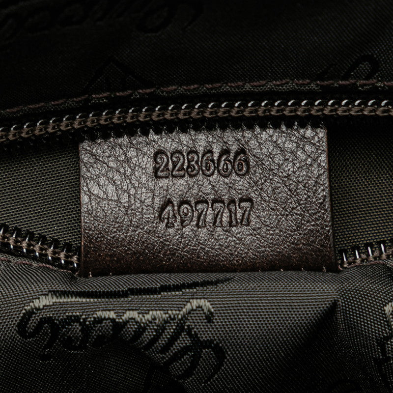 グッチ グッチシマ ショルダーバッグ 223666 ブラウン レザー レディース GUCCI 【中古】
