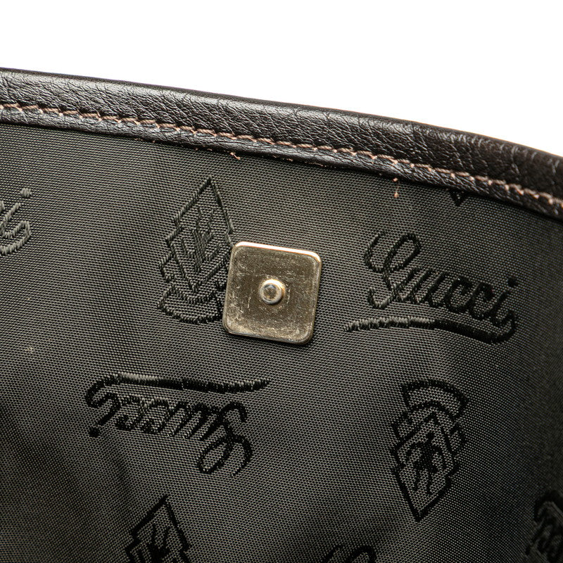 グッチ グッチシマ ショルダーバッグ 223666 ブラウン レザー レディース GUCCI 【中古】