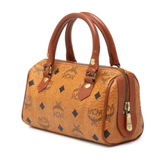 エム シー エム ヴィセトス ミニボストンバッグ ショルダーバッグ 2WAY ブラウン PVC レザー レディース MCM 【中古】