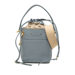 クロエ ロイ ミニ バケットバッグ ハンドバッグ ショルダーバッグ 2WAY ブルー レザー レディース Chloe 【中古】