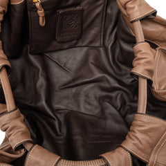 ロエベ アナグラム ナッパアイレ 編み込み トートバッグ ブラウン レザー レディース LOEWE 【中古】