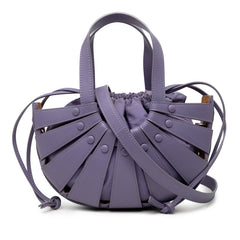 ボッテガヴェネタ ザ シェル ハンドバッグ 斜め掛け ショルダーバッグ 2WAY パープル レザー レディース BOTTEGAVENETA 【中古】