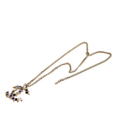 シャネル ココマーク ネックレス ゴールド ブルー マルチカラー メッキ ラインストーン レディース CHANEL 【中古】