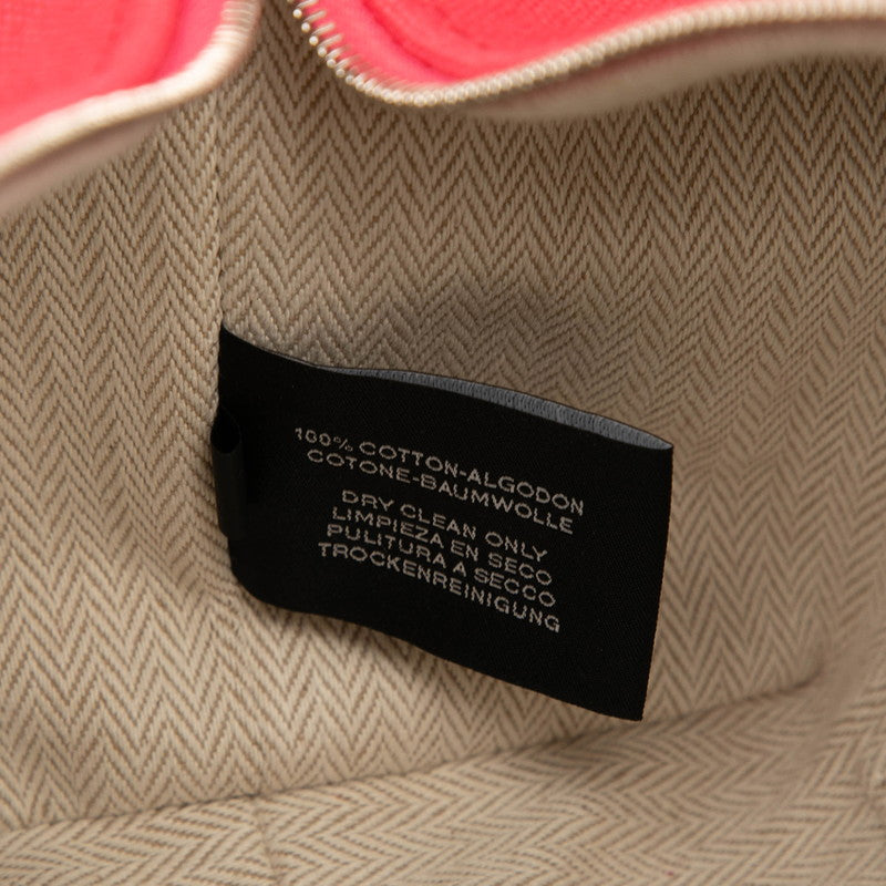 エルメス ブリッド ア ブラックPM ハンドバッグ ハイビスカス ピンク系 シルバー金具 コットン レディース HERMES 【中古】
