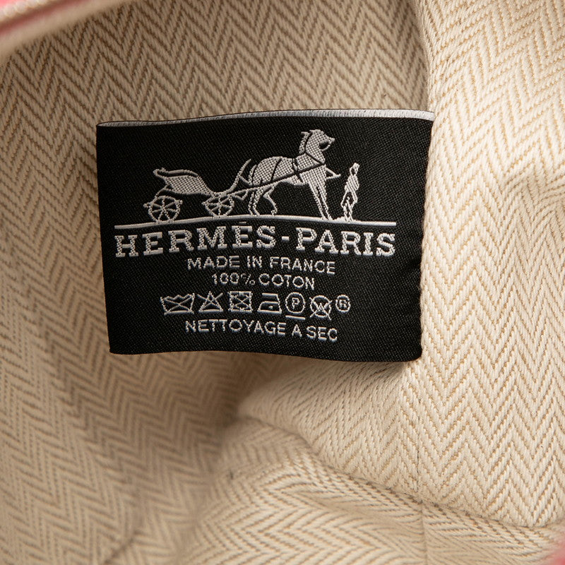 エルメス ブリッド ア ブラックPM ハンドバッグ ハイビスカス ピンク系 シルバー金具 コットン レディース HERMES 【中古】