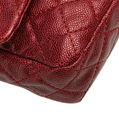 シャネル マトラッセ25 ココマーク チェーン ショルダーバッグ ワインレッド キャビアスキン レディース CHANEL 【中古】