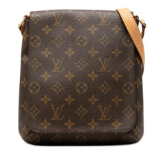 ルイ ヴィトン モノグラム ミュゼットサルサ ショート ショルダーバッグ M51258 ブラウン PVC レザー レディース LOUIS VUITTON 【中古】