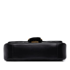 グッチ GGマーモント キルティング チェーン ショルダーバッグ 446744 ブラック レザー レディース GUCCI 中古