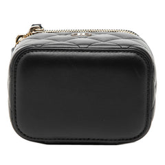 シャネル ココマーク マトラッセ ミニバニティバッグ チェーンショルダーバッグ ブラック ラムスキン レディース CHANEL 【中古】