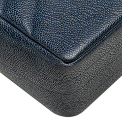 シャネル ココマーク バイアスステッチ チェーン ショルダーバッグ ネイビー ゴールド金具 キャビアスキン レディース CHANEL 【中古】