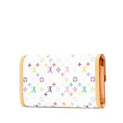 ルイ ヴィトン モノグラム マルチカラー ポルトトレゾール インターナショナル 長財布 M92659 ホワイト ブロン PVC レザー レディース LOUIS VUITTON 【中古】