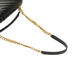 サンローラン YSLモノグラム Vステッチ ハンドバッグ ショルダーバッグ 2WAY ブラック レザー レディース SAINT LAURENT 【中古】