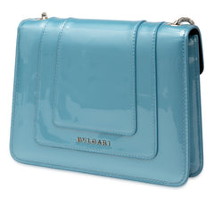 ブルガリ セルペンティ フォーエバー チェーン ショルダーバッグ ブルー エナメル レザー レディース BVLGARI 【中古】