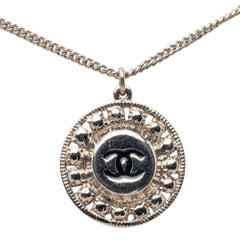 シャネル ココマーク ネックレス シルバー ブラック メタル レディース CHANEL 【中古】