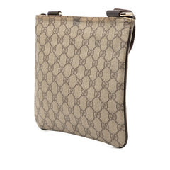 グッチ GGスプリーム 斜め掛け ショルダーバッグ ベージュ ブラウン PVC レザー レディース GUCCI 【中古】