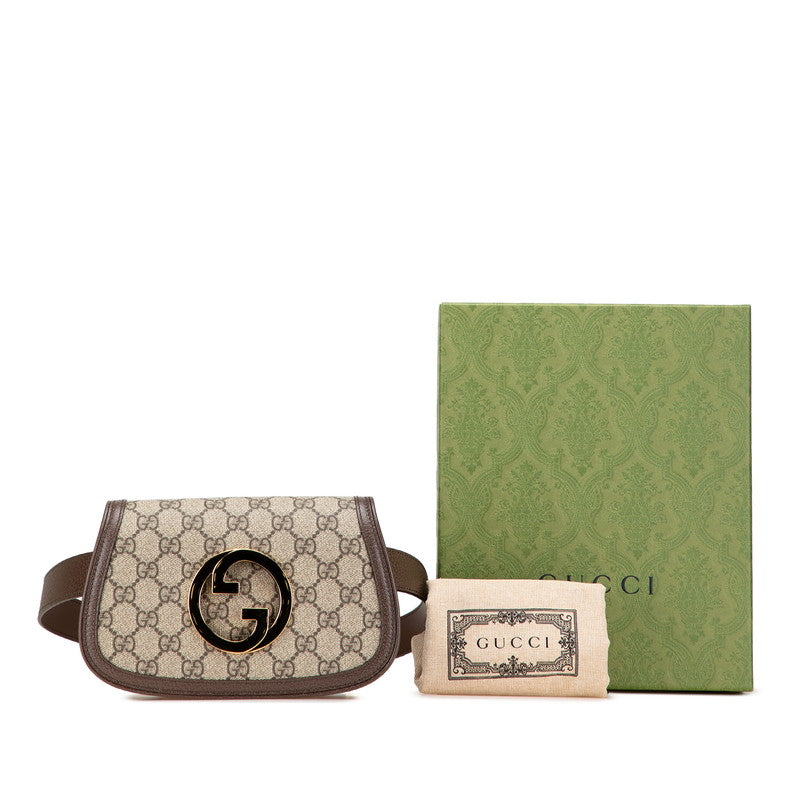 グッチ GGスプリーム ブロンディ ボディバッグ 703807 ベージュ ブラウン PVC レザー レディース GUCCI 【中古】