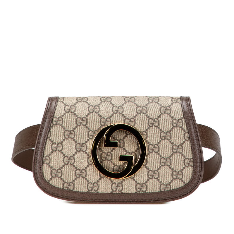グッチ GGスプリーム ブロンディ ボディバッグ 703807 ベージュ ブラウン PVC レザー レディース GUCCI 【中古】