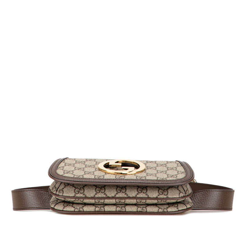 グッチ GGスプリーム ブロンディ ボディバッグ 703807 ベージュ ブラウン PVC レザー レディース GUCCI 【中古】