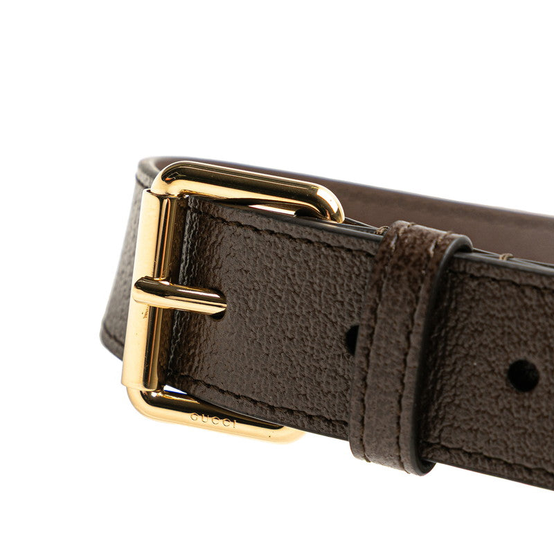 グッチ GGスプリーム ブロンディ ボディバッグ 703807 ベージュ ブラウン PVC レザー レディース GUCCI 【中古】