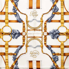エルメス カレ90 GRAND MANEGE 大調教術 馬具 スカーフ グリーン マルチカラー シルク レディース HERMES 【中古】