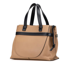 ロエベ ゲートトップハンドル ミニ ショルダーバッグ ハンドバッグ 2WAY モカ ブラック レザー レディース LOEWE 【中古】
