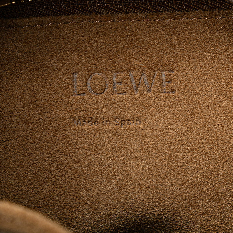 ロエベ ゲートトップハンドル ミニ ショルダーバッグ ハンドバッグ 2WAY モカ ブラック レザー レディース LOEWE 【中古】