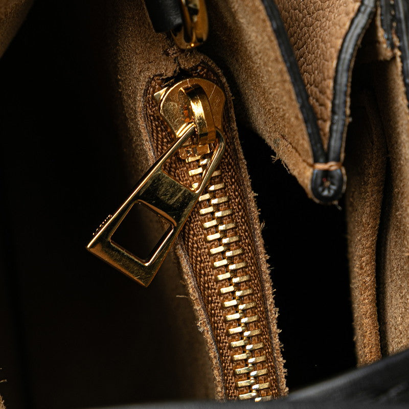 ロエベ ゲートトップハンドル ミニ ショルダーバッグ ハンドバッグ 2WAY モカ ブラック レザー レディース LOEWE 【中古】