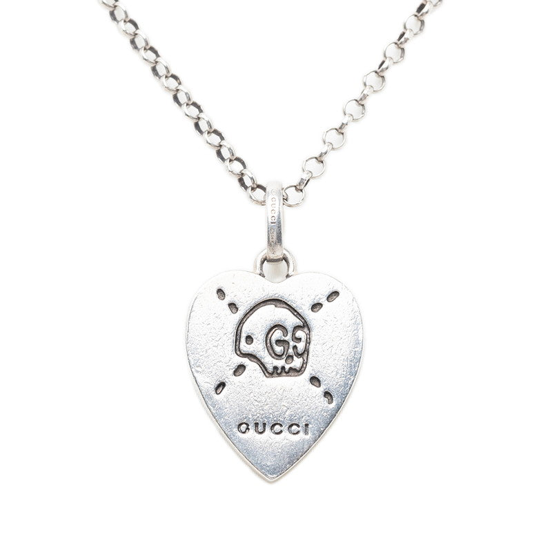 グッチ ゴースト ハート チェーン ペンダント ネックレス SV925 シルバー レディース GUCCI 【中古】