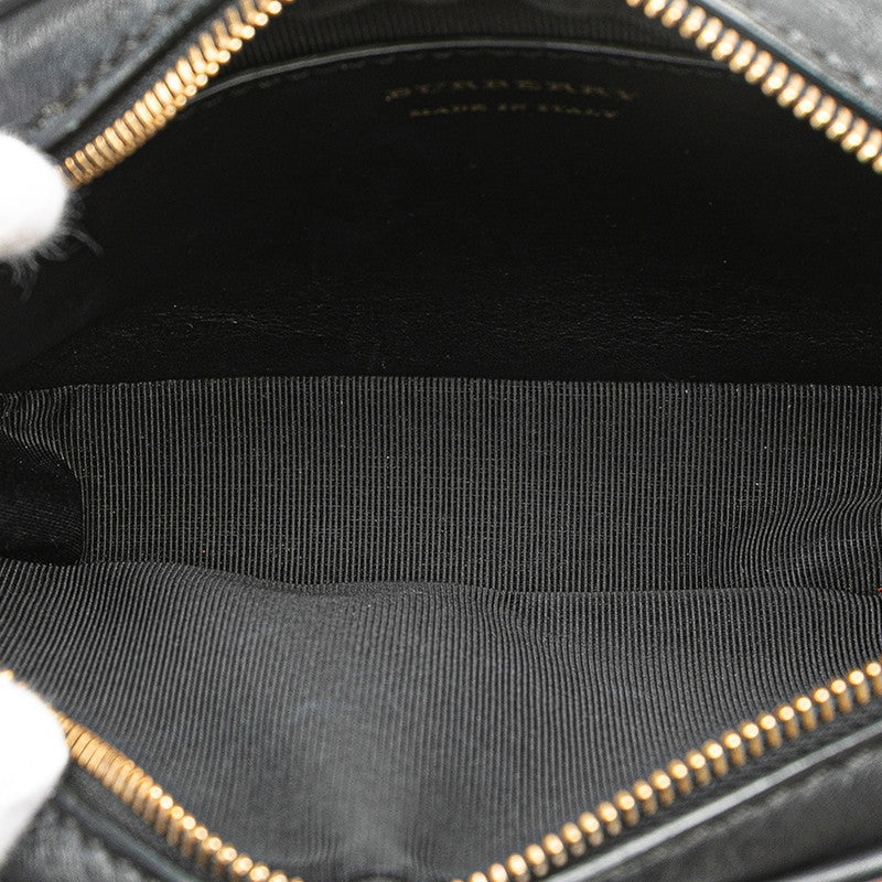 バーバリー ノバチェック ウエストバッグ ボディバッグ ベージュ ブラック キャンバス レザー レディース BURBERRY 【中古】