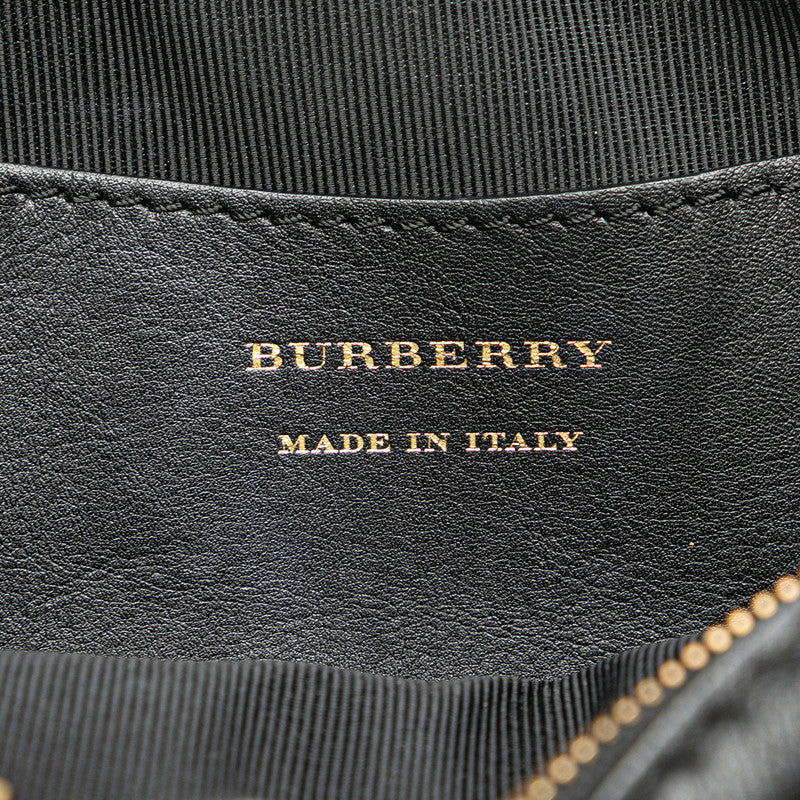 バーバリー ノバチェック ウエストバッグ ボディバッグ ベージュ ブラック キャンバス レザー レディース BURBERRY 【中古】
