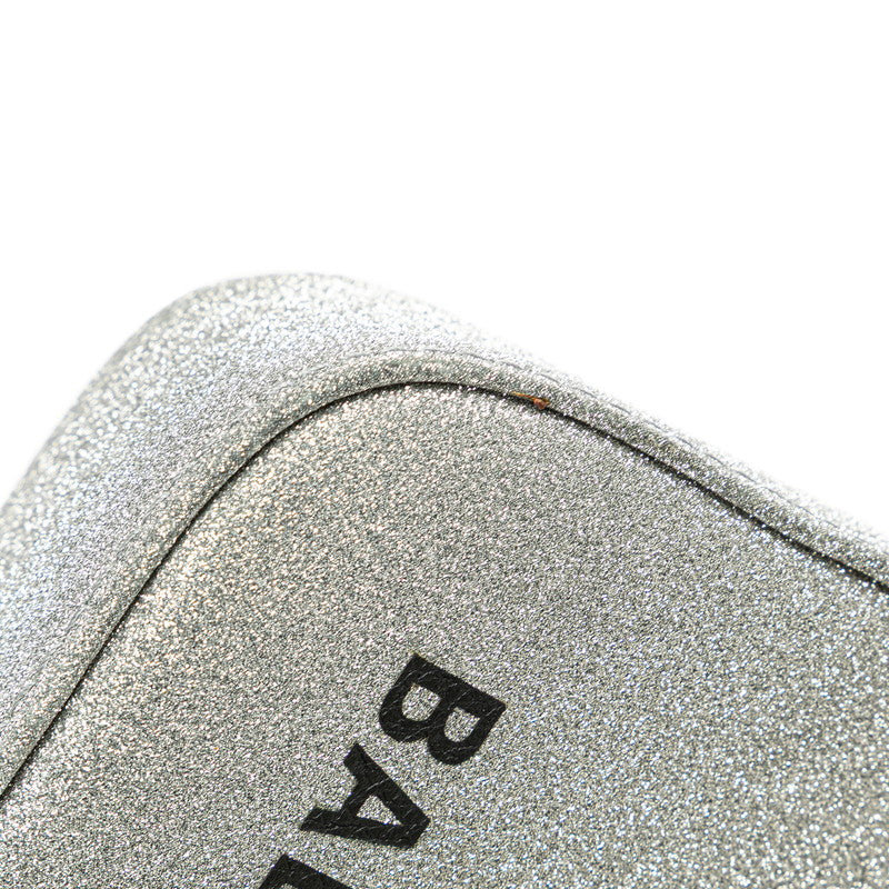 バレンシアガ トライアングル グリッター クラッチバッグ 476976 シルバー レザー レディース BALENCIAGA 【中古】