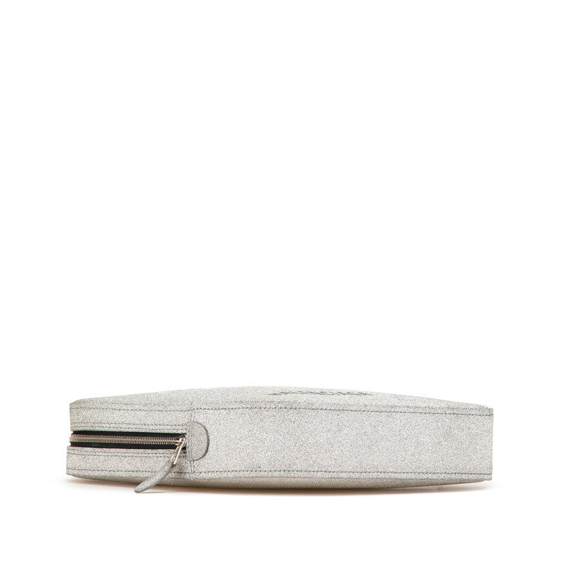 バレンシアガ トライアングル グリッター クラッチバッグ 476976 シルバー レザー レディース BALENCIAGA 【中古】