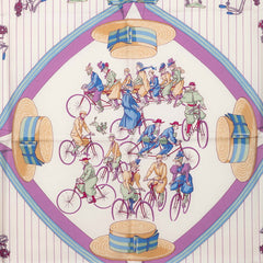 エルメス カレ90 LES BECANES 自転車 スカーフ マルチカラー シルク レディース HERMES 【中古】